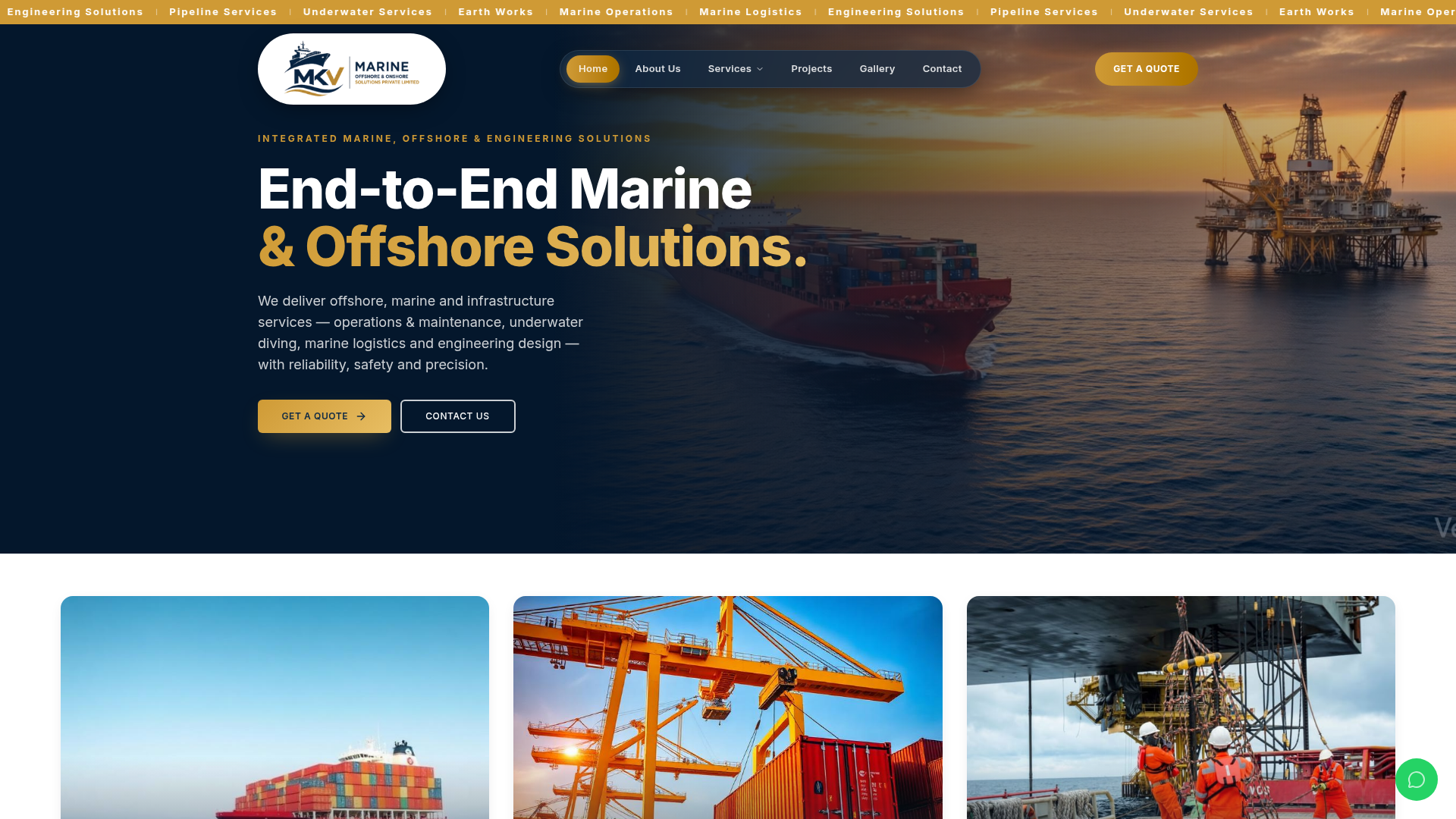 MKV Marine website screenshot